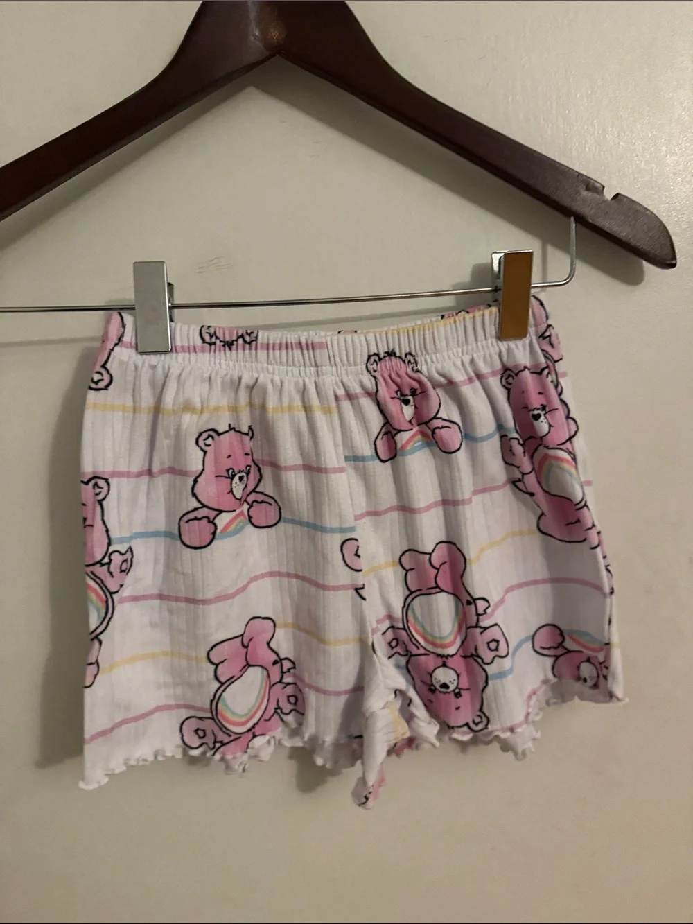 Care Bears Pink and White Striped Long Sleeve Pajama Top